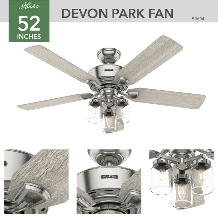 Devon Park 52" Ceiling Fan-Fans-Hunter-Lighting Design Store