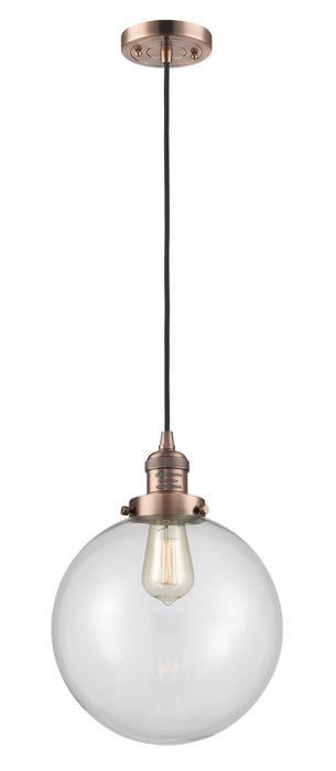 Innovations - 201C-AC-G202-10 - One Light Mini Pendant - Franklin Restoration - Antique Copper