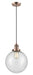 Innovations - 201C-AC-G204-10 - One Light Mini Pendant - Franklin Restoration - Antique Copper