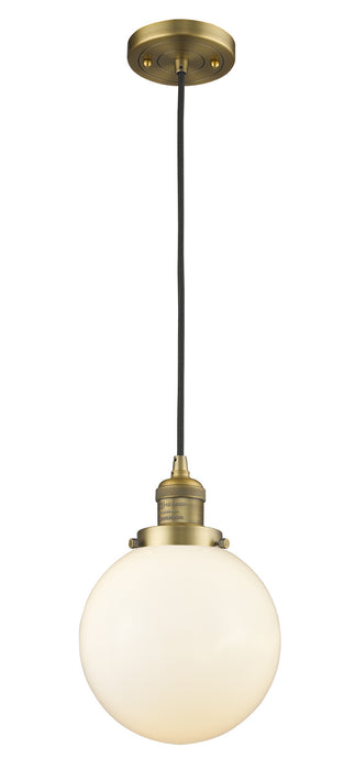 Innovations - 201C-BB-G201-8 - One Light Mini Pendant - Franklin Restoration - Brushed Brass