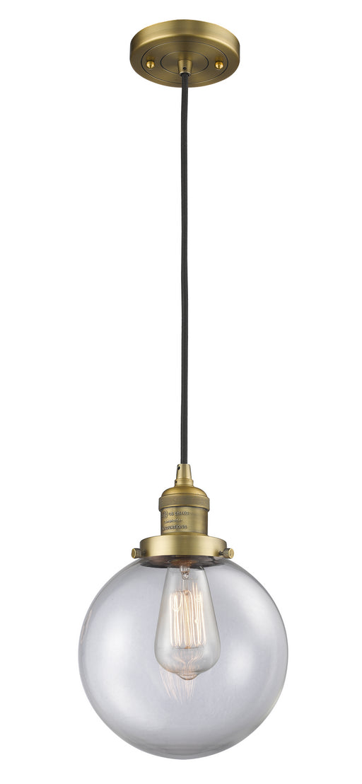 Innovations - 201C-BB-G202-8 - One Light Mini Pendant - Franklin Restoration - Brushed Brass