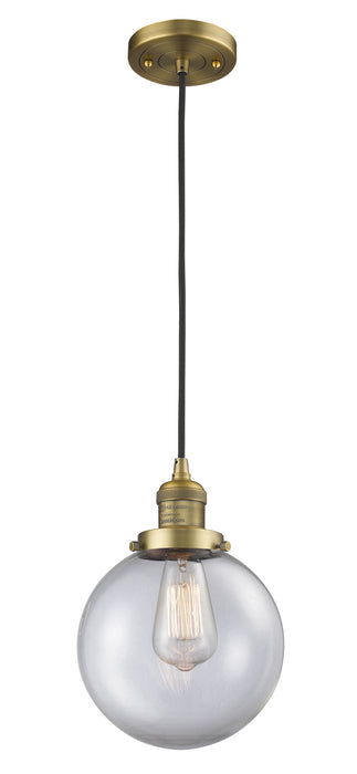 Innovations - 201C-BB-G202-8-LED - LED Mini Pendant - Franklin Restoration - Brushed Brass