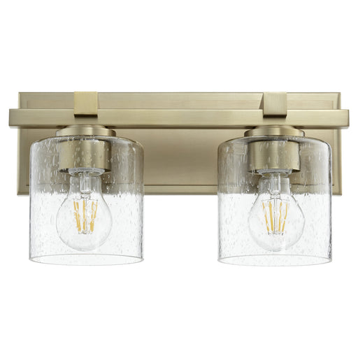 Quorum - 5669-2-280 - Two Light Wall Mount - Aged Brass w/ Clear/Seeded