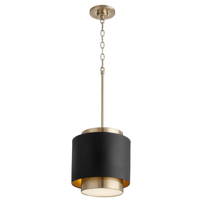 Quorum - 8010-6980 - One Light Pendant - Noir / Aged Brass