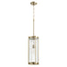 Quorum - 810-80 - One Light Pendant - Aged Brass w/ Clear Chisseled Glass