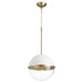 Quorum - 83-12-0880 - One Light Pendant - Studio White w/ Aged Brass