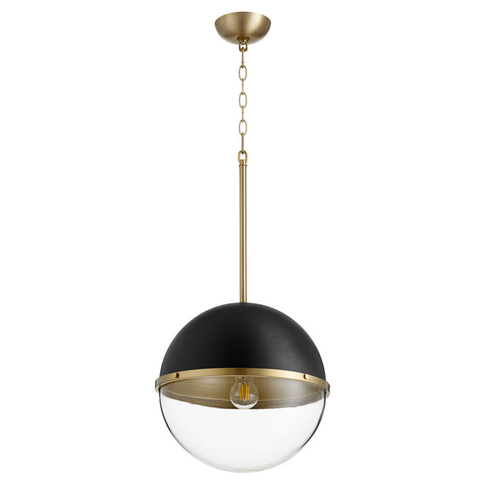 Quorum - 83-14-6980 - One Light Pendant - Noir w/ Aged Brass