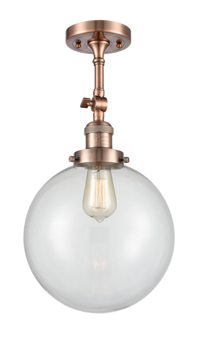 Innovations - 201F-AC-G202-10 - One Light Semi-Flush Mount - Franklin Restoration - Antique Copper