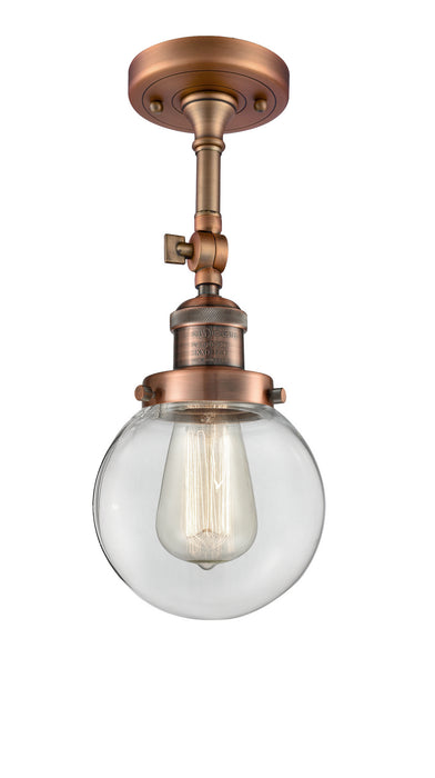 Innovations - 201F-AC-G202-6 - One Light Semi-Flush Mount - Franklin Restoration - Antique Copper