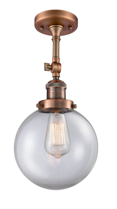 Innovations - 201F-AC-G202-8 - One Light Semi-Flush Mount - Franklin Restoration - Antique Copper