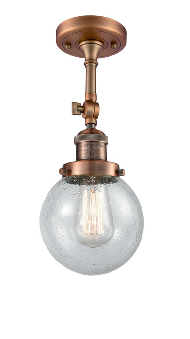 Innovations - 201F-AC-G204-6 - One Light Semi-Flush Mount - Franklin Restoration - Antique Copper