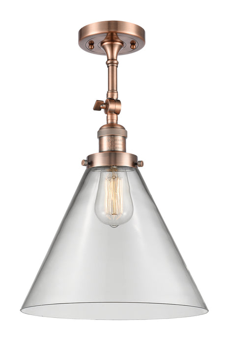 Innovations - 201F-AC-G42-L - One Light Semi-Flush Mount - Franklin Restoration - Antique Copper