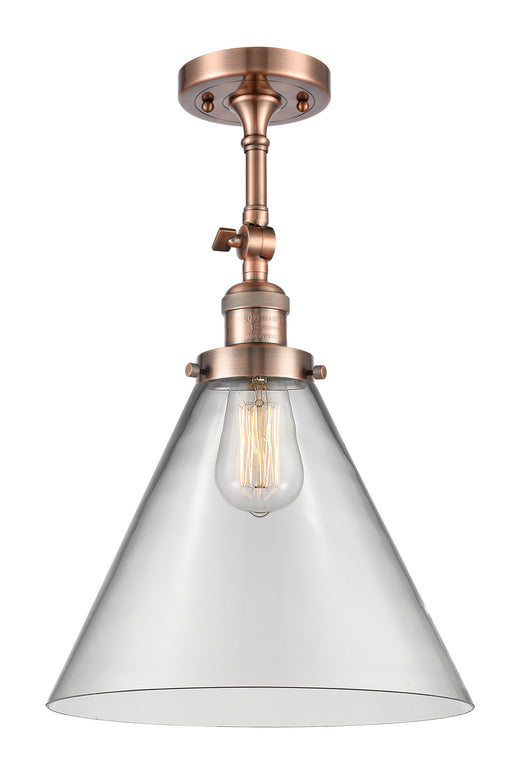 Innovations - 201F-AC-G42-L - One Light Semi-Flush Mount - Franklin Restoration - Antique Copper