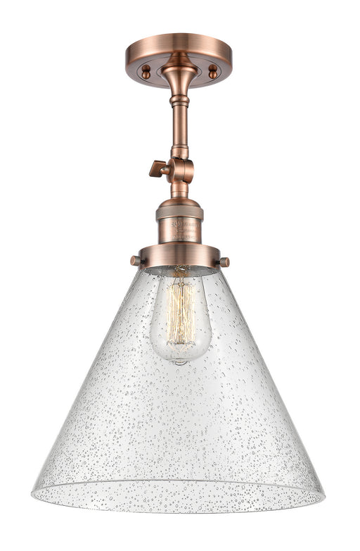 Innovations - 201F-AC-G44-L - One Light Semi-Flush Mount - Franklin Restoration - Antique Copper