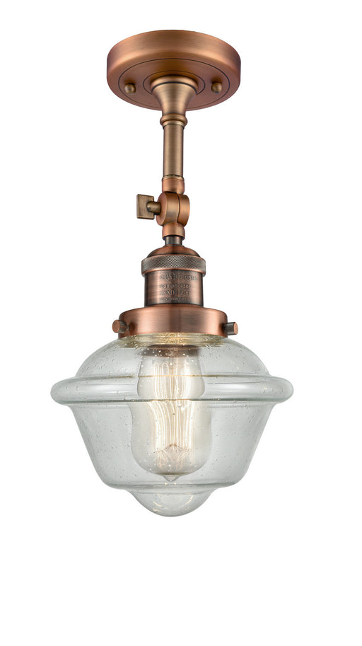 Innovations - 201F-AC-G534 - One Light Semi-Flush Mount - Franklin Restoration - Antique Copper