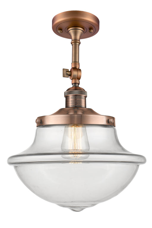 Innovations - 201F-AC-G542 - One Light Semi-Flush Mount - Franklin Restoration - Antique Copper