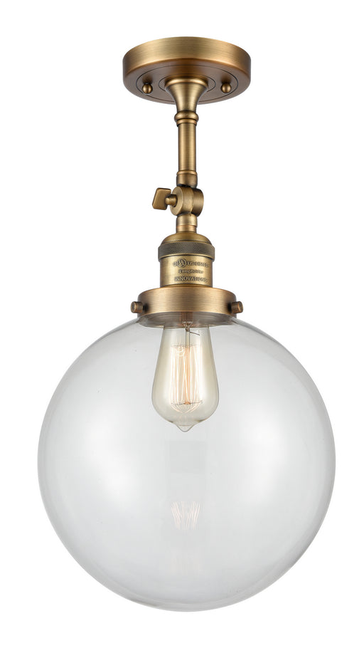 Innovations - 201F-BB-G202-10 - One Light Semi-Flush Mount - Franklin Restoration - Brushed Brass