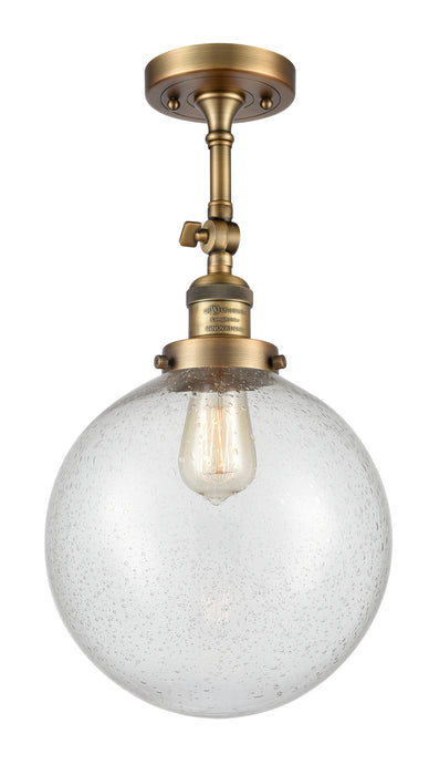 Innovations - 201F-BB-G204-10 - One Light Semi-Flush Mount - Franklin Restoration - Brushed Brass