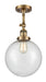 Innovations - 201F-BB-G204-10 - One Light Semi-Flush Mount - Franklin Restoration - Brushed Brass