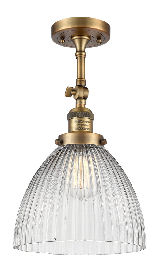 Innovations - 201F-BB-G222 - One Light Semi-Flush Mount - Franklin Restoration - Brushed Brass