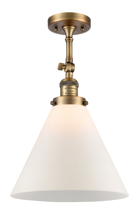 Innovations - 201F-BB-G41-L - One Light Semi-Flush Mount - Franklin Restoration - Brushed Brass