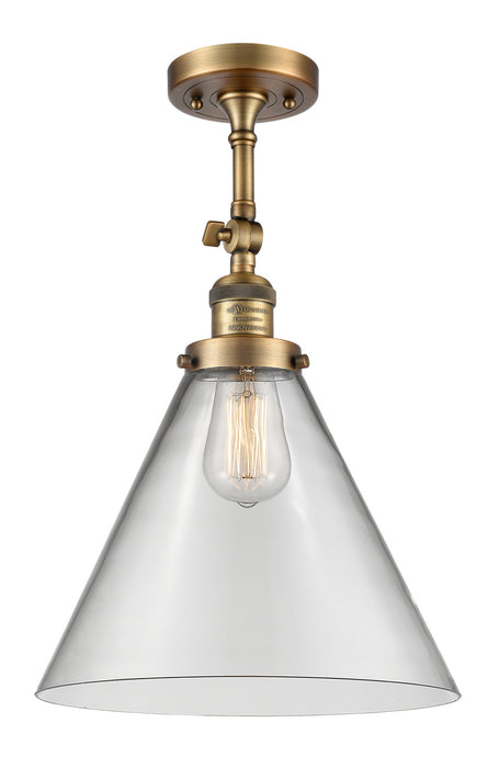 Innovations - 201F-BB-G42-L - One Light Semi-Flush Mount - Franklin Restoration - Brushed Brass