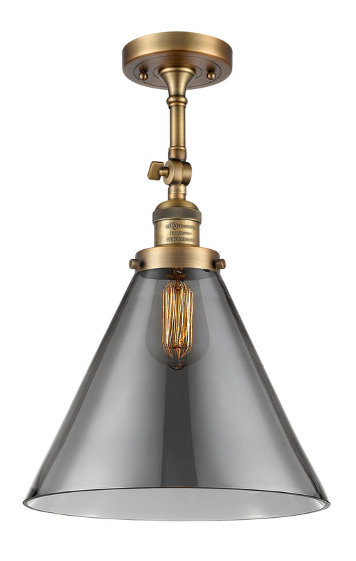 Innovations - 201F-BB-G43-L - One Light Semi-Flush Mount - Franklin Restoration - Brushed Brass