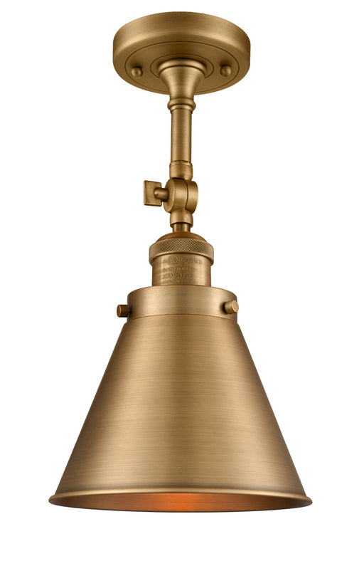 Innovations - 201F-BB-M13-BB - One Light Semi-Flush Mount - Franklin Restoration - Brushed Brass