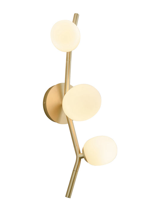 Avenue Lighting - HF4803-WHT - Three Light Wall Sconce - Hampton - Brushed Brass With White Glass