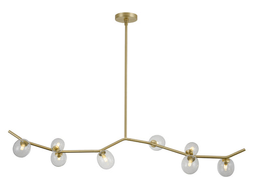 Avenue Lighting - HF4808-CLR - Eight Light Chandelier - Hampton - Brushed Brass With Clear Glass