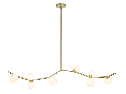 Avenue Lighting - HF4808-WHT - Eight Light Chandelier - Hampton - Brushed Brass With White Glass