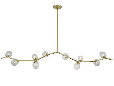 Avenue Lighting - HF4810-CLR - Ten Light Chandelier - Hampton - Brushed Brass With Clear Glass
