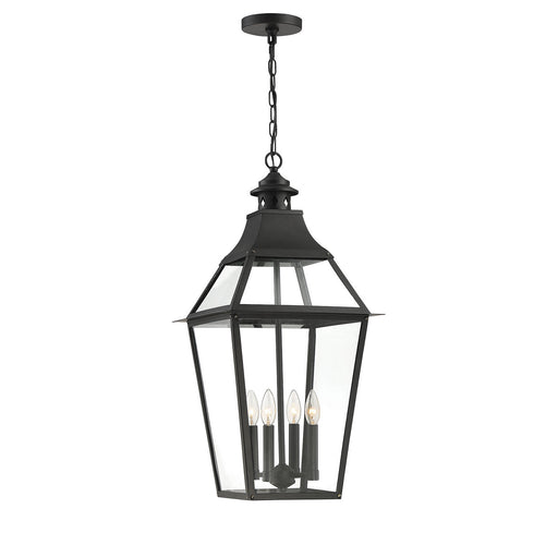 Savoy House - 5-723-153 - Four Light Outdoor Pendant - Jackson - Black With Gold Highlighted