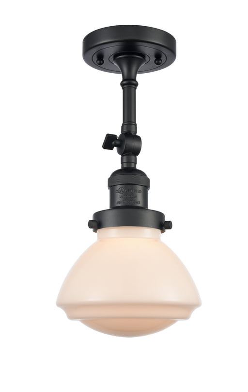 Innovations - 201F-BK-G321 - One Light Semi-Flush Mount - Franklin Restoration - Matte Black