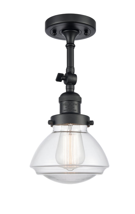 Innovations - 201F-BK-G322 - One Light Semi-Flush Mount - Franklin Restoration - Matte Black