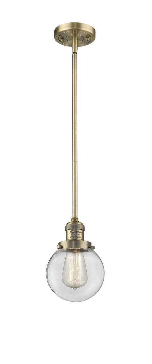 Innovations - 201S-BB-G202-6-LED - LED Mini Pendant - Franklin Restoration - Brushed Brass