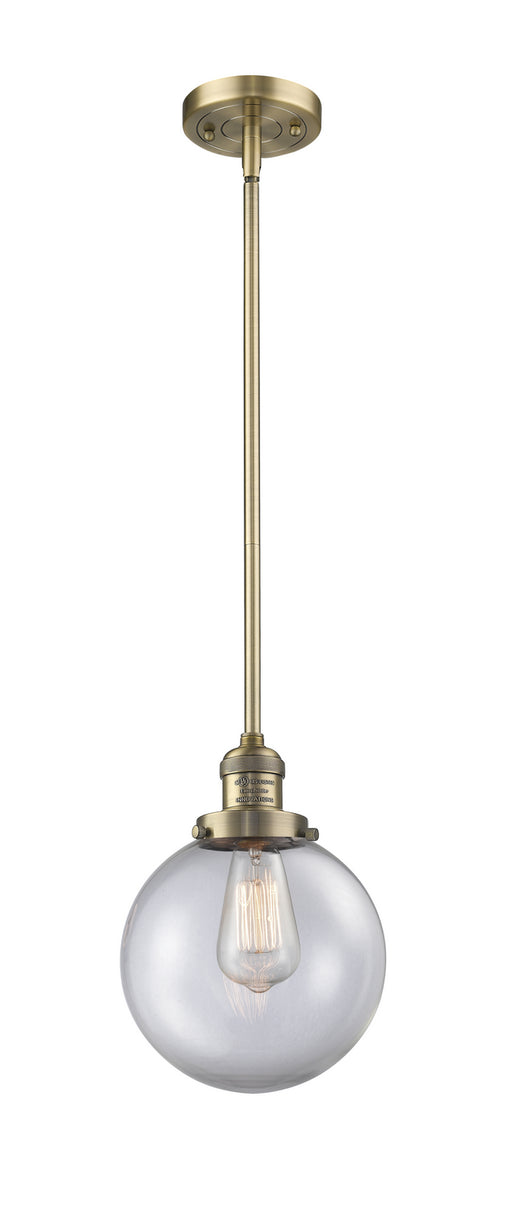 Innovations - 201S-BB-G202-8 - One Light Mini Pendant - Franklin Restoration - Brushed Brass
