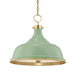 Hudson Valley - MDS300-AGB/LFG - Three Light Pendant - Painted No.1 - Aged Brass/Leaf Green Combo