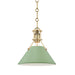 Hudson Valley - MDS351-AGB/LFG - One Light Pendant - Painted No.2 - Aged Brass/Leaf Green Combo
