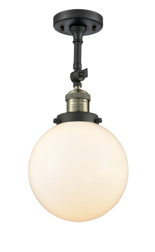 Innovations - 201F-BAB-G201-8 - One Light Semi-Flush Mount - Franklin Restoration - Black Antique Brass