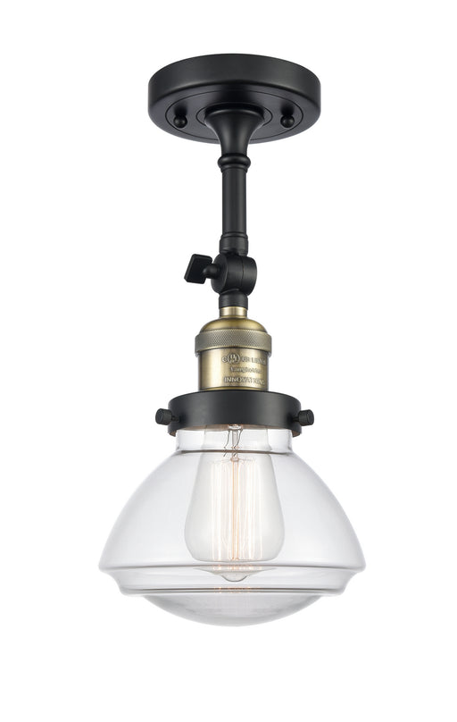 Innovations - 201F-BAB-G322 - One Light Semi-Flush Mount - Franklin Restoration - Black Antique Brass