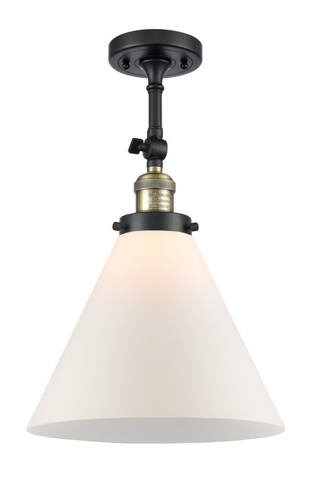 Innovations - 201F-BAB-G41-L - One Light Semi-Flush Mount - Franklin Restoration - Black Antique Brass