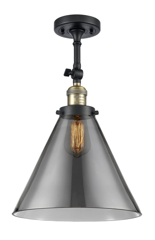 Innovations - 201F-BAB-G43-L - One Light Semi-Flush Mount - Franklin Restoration - Black Antique Brass