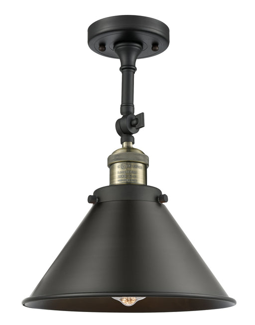 Innovations - 201F-BAB-M10-BK - One Light Semi-Flush Mount - Franklin Restoration - Black Antique Brass