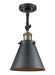Innovations - 201F-BAB-M13-BK - One Light Semi-Flush Mount - Franklin Restoration - Black Antique Brass