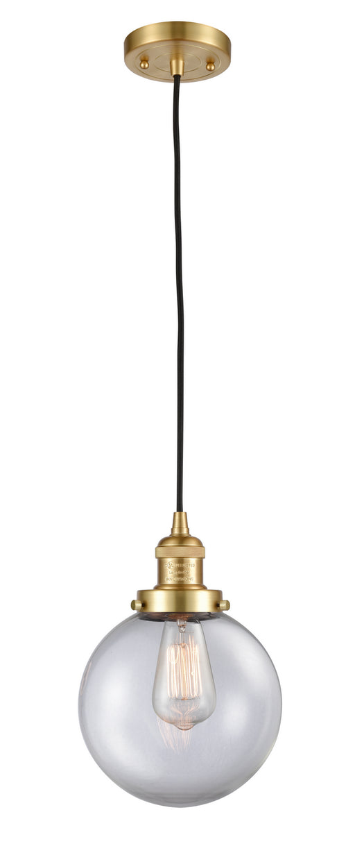 Innovations - 201C-SG-G202-8 - One Light Mini Pendant - Franklin Restoration - Satin Gold