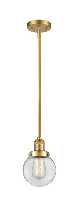 Innovations - 201S-SG-G202-6 - One Light Mini Pendant - Franklin Restoration - Satin Gold