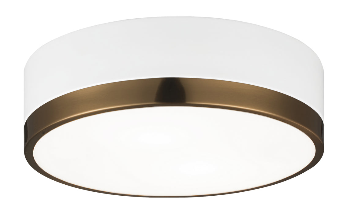 Matteo Lighting - M14302WHAG - Two Light Flush Mount - Trydor - White & Aged Gold Brass