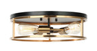 Matteo Lighting - M15503BKAG - Three Light Flush Mount - Clarke - Black & Aged Gold Brass