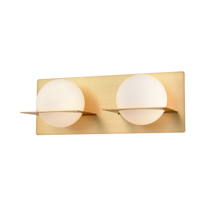 DVI Lighting - DVP0922VBR-OP - Two Light Vanity - IO - Venetian Brass with Half Opal Glass